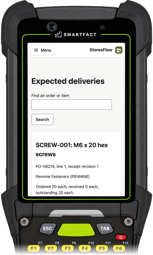Find the expected delivery On a handheld or scan station.