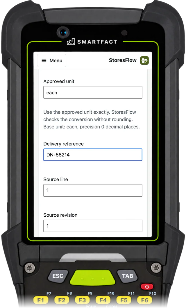 Check the bin and delivery reference On a handheld or scan station.